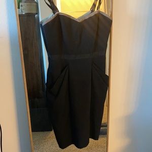 Strapless black bcbg dress